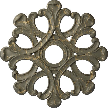 Ekena Millwork Angel Ceiling Medallion (Canopies up to 4 3/8"), 20 7/8"OD x 3 5/8"ID x 1"P, Witch Hazel Crackle CM20ANWHC